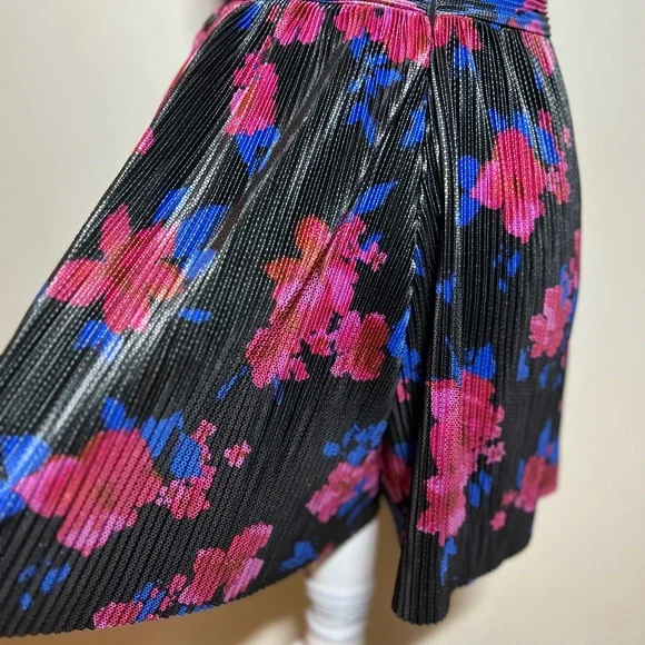 Bershka Metallic Black Festive Floral Print Zip Up Romper S - Picture 8 of 8